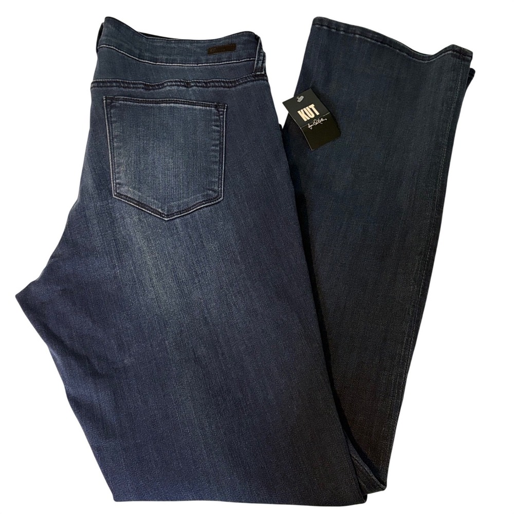 Kut from the Kloth Baby Bootcut Jeans Dark Indigo Blue 14W New With Tags